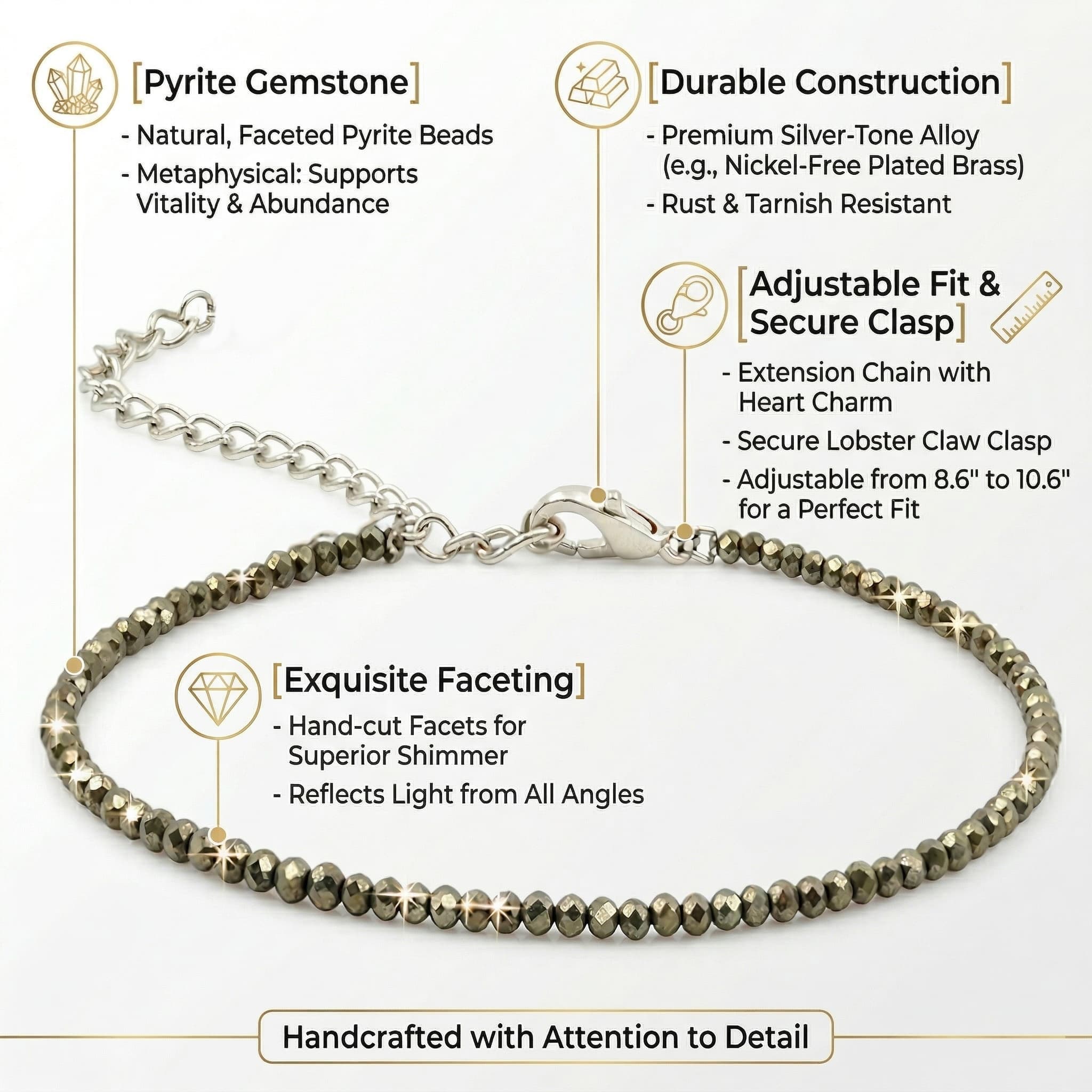 Pyrite Anklet detail