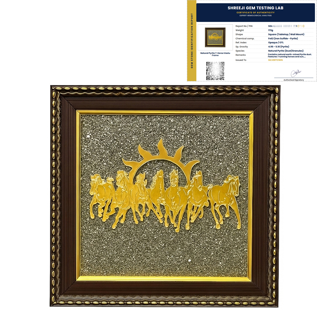 7 Running Horses Pyrite Frame
